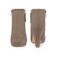 thumbnail image 5 of Unique Bargains Bottines à Plateforme pour Femmes Bout Rond Talon Épais Taupe (Taille 9), 5 of 5
