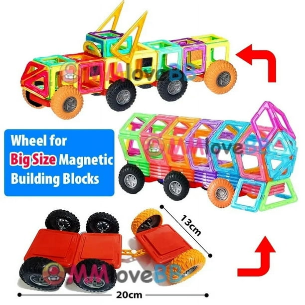 Magnetic building blocks with wheels sale