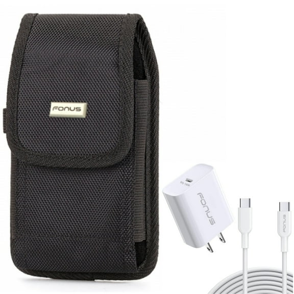 Case Belt Clip w 18W PD Home Charger for Samsung Galaxy S20 Ultra - Swivel Holster Rugged, Fast Type-C 10ft Long Cable