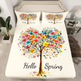 thumbnail image 2 of Manfei Tree Of Life 4pcs Bed Sheets for Teens Adults,Spring Floral Tree King Sheets,Chic Flowers Super Cozy Sheet Set,Lightweight Room Decor, 2 of 7
