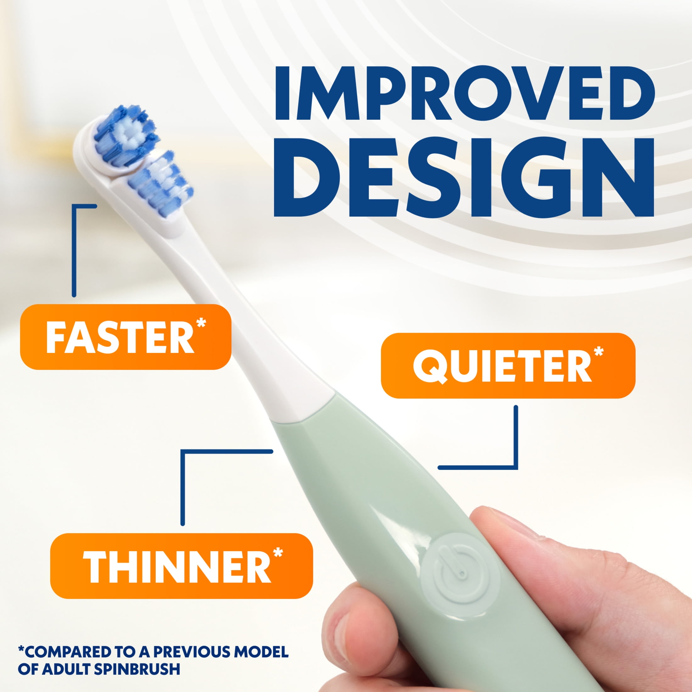(3 pack) Spinbrush NEW PRO CLEAN Battery Powered Electric Toothbrush for Adults, Soft Bristles,  Blue,  1 Count