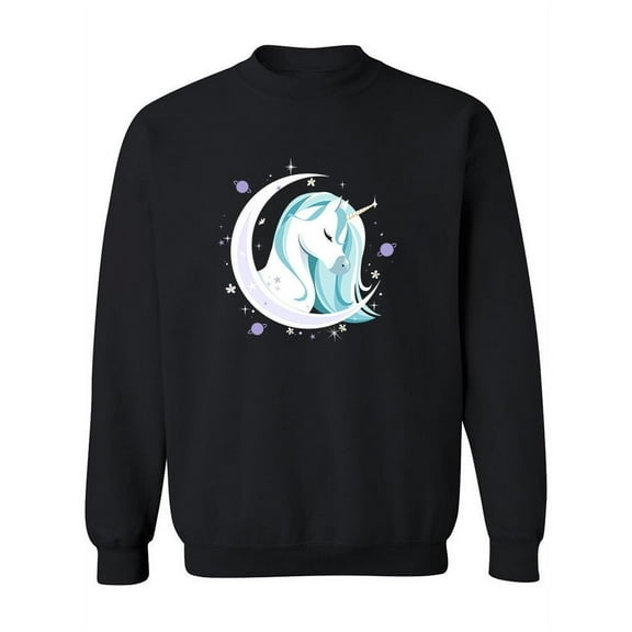 Moon And Unicorn Sweatshirt Women -Image by Shutterstock, Female x-Large