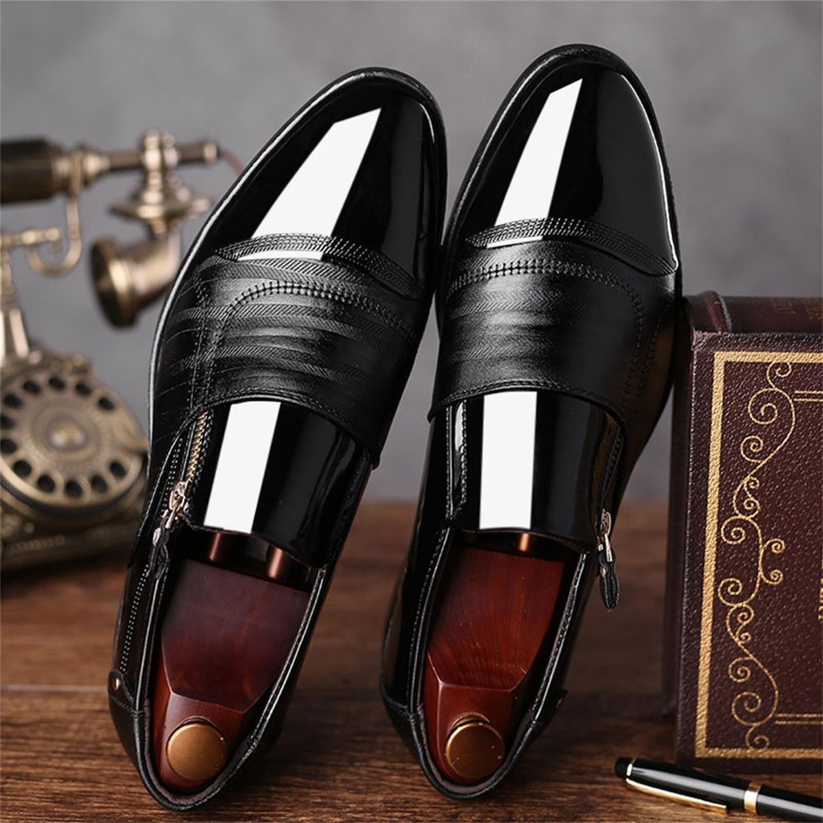 Classical Style Men's Breathable Hollow Business Casual Pointed Shoes ...