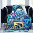 thumbnail image 3 of Dolphin Blanket Soft Warm Cozy Ocean Animal Blankets for Boys Girls Fuzzy Plush Dolphin Throw Blanket Fleece Flannel Kid Adults Blanket Gift for Couch Sofa 80"x60", 3 of 6