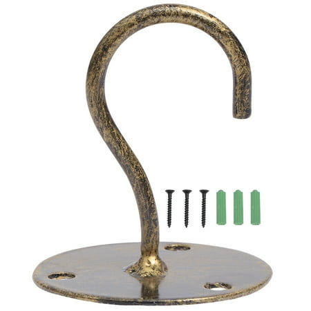 

COSLUS Overhead Hooks Cabinet Floor Hooks Porch Wardrobe Hook Lantern Mosquito Net Ceiling Hooks Small Elephant Trunk Shaped Hooks (Bronze Screw Color Random)