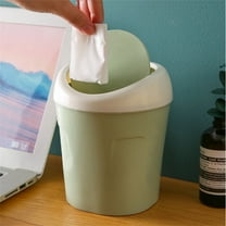 Shrysg 6.69x4.13x4.13in Plastic Mini Wastebasket Trash Can with Swing Lid and 360 Trash Bags Desktop Small Waste Garbage Bin Countertop Tiny Vanity Tabletop Waste Paper Basket for Home,Office