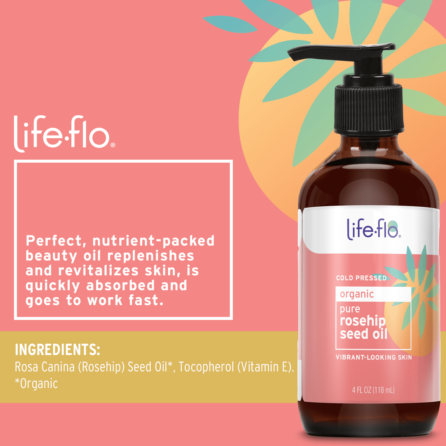 Life-Flo Pure Rosehip Seed Oil | Organic & Cold Pressed | Moisturizing Treatment for Facial & Skin Care | 4oz