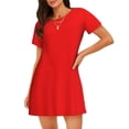 thumbnail image 1 of Fotbe Red Bata de Dormir para Mujer con Estampado, Camisón de Algodón de Manga Corta, Ropa de Dormir Casual, 1 of 6