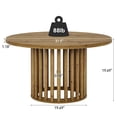 thumbnail image 4 of YYAo 31.5Inch Farmhouse Wooden Circle Modern Coffee Tables with Cylindrical Hollow Base, Center Table for Living Room, Home Office, Small Space, Easy to Assemble, Rustic Brown, 4 of 4