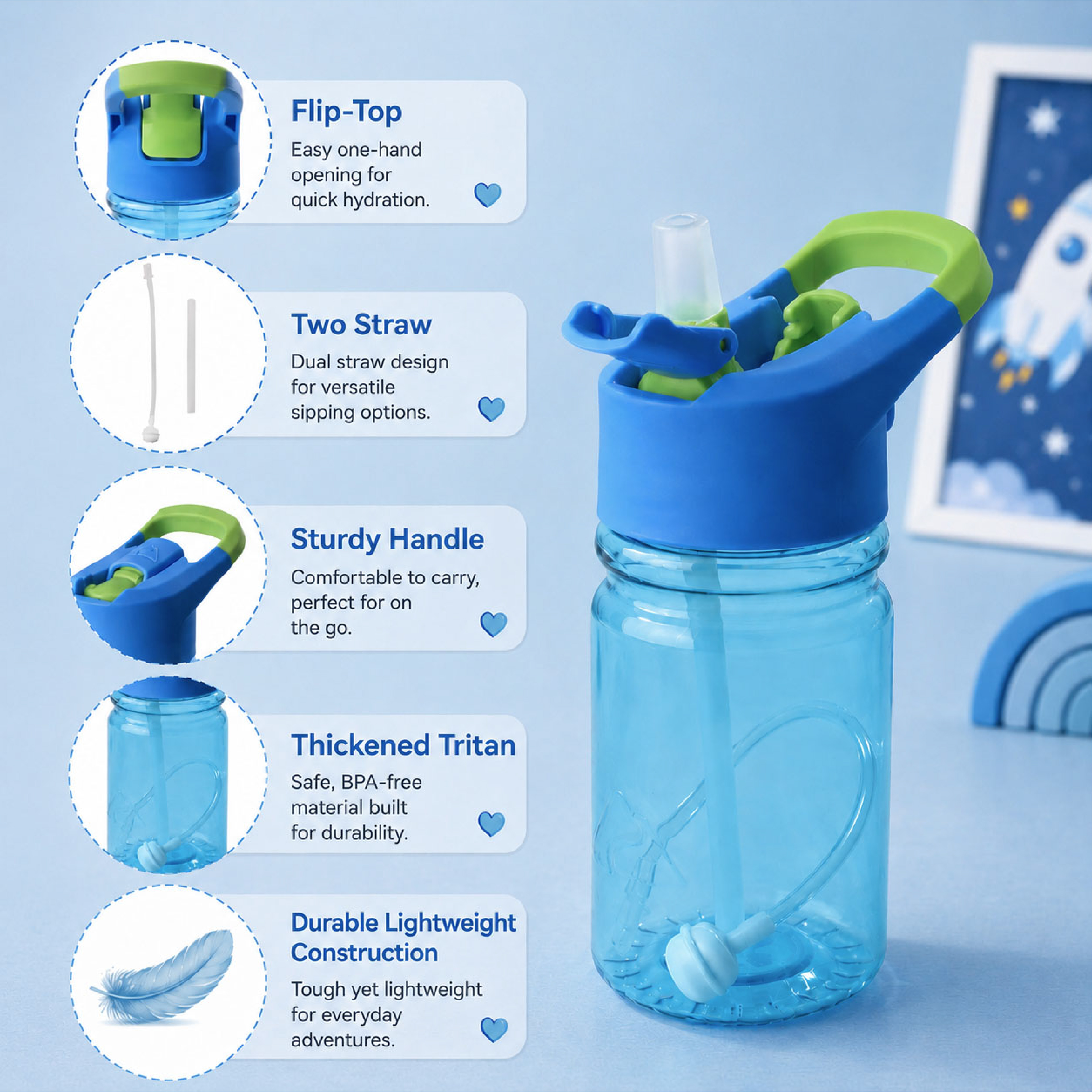 Ozark Trail Kids' Tritan Flip-Top Water Bottle 12 oz photo 4