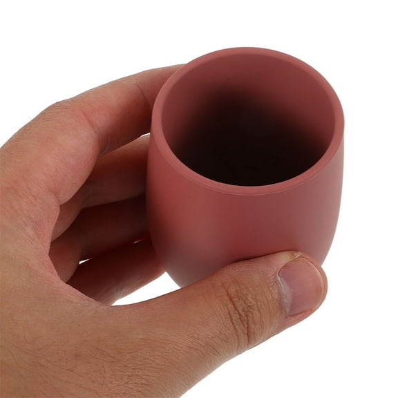TABLETREANDS 2Pcs Baby Water Cup Tiny Cup Round Silicone for Toddlers Mealtime Independent Drinking