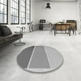 thumbnail image 4 of Ahgly Company Machine Washable Indoor Round Transitional Silver Gray Area Rugs, 4' Round, 4 of 7