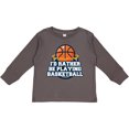 thumbnail image 3 of Inktastic I'd Rather Be Playing Basketball Boys or Girls Long Sleeve Toddler T-Shirt, 3 of 5