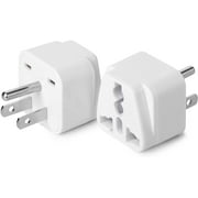 Bates- Universal to American Outlet Plug Adapter, 2 Pack, Canada Universal Travel Plug Adapter, 2 Pc, UK to US Adapter, US Plug Adapter