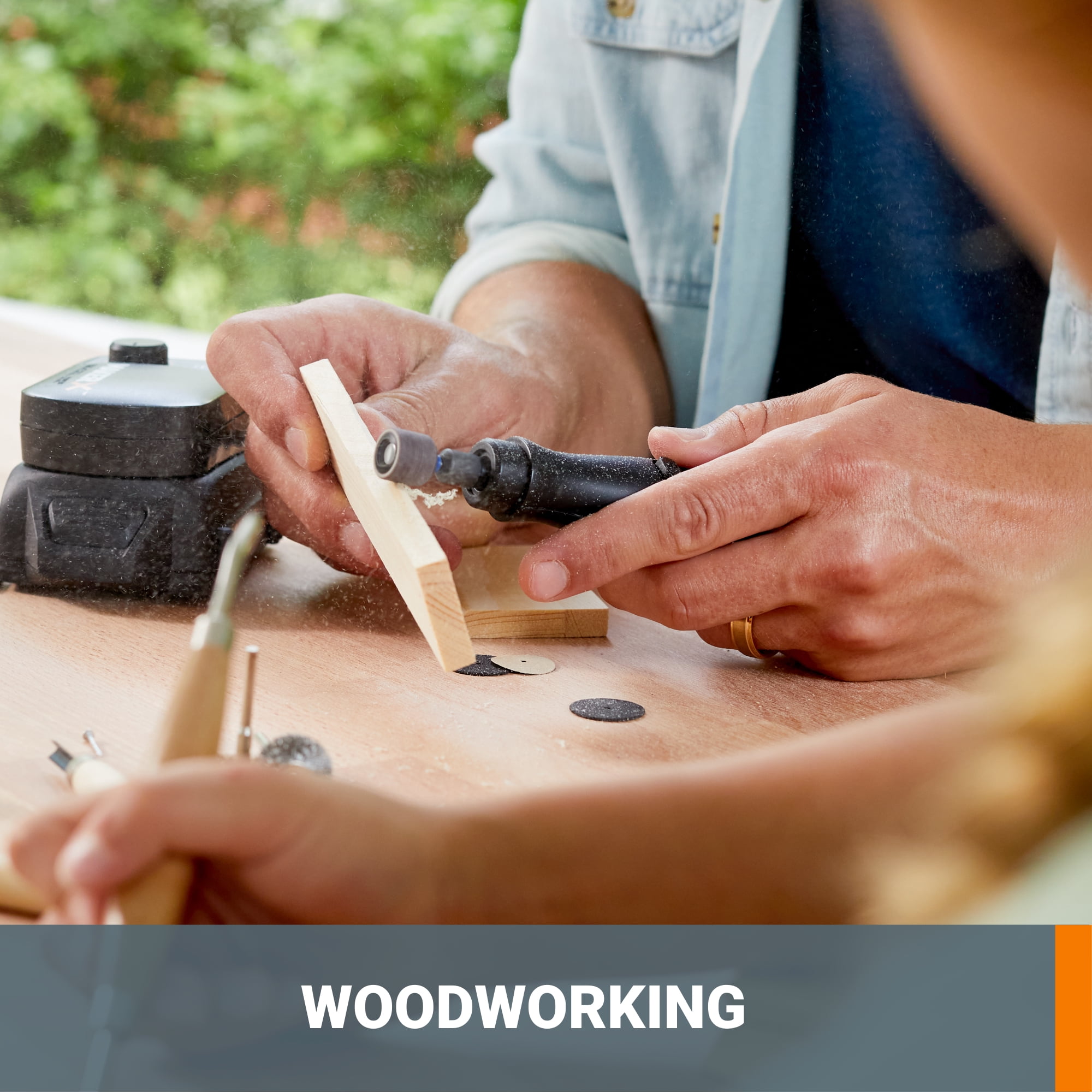 Worx MakerX WX989L 20V 2-Pc Combo Kit - Rotary Tool & Heat Gun with 42 Accessories
