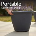 thumbnail image 5 of 24-Inch Anjelica Large Plastic Pot for Plants - Outdoor Double-Walled Large Plastic Planter with Drillable Drainage Holes - Slate, 5 of 9