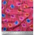thumbnail image 1 of Soimoi Pink Cotton Duck Fabric Artistic Floral Print Fabric by The Yard 42 Inch Wide, 1 of 1