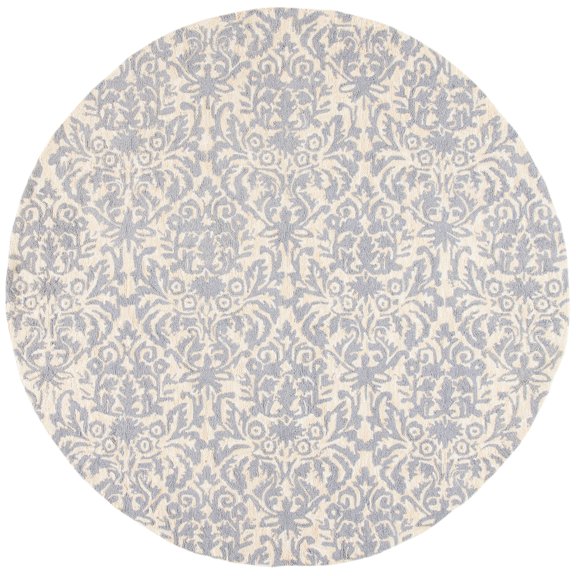 SAFAVIEH Chelsea Jackalyn Geometric Area Rug, Beige Yellow/Grey, 5'6" x 5'6" Round