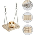 thumbnail image 4 of 4sets Hamster Hammock Swing Wooden Swing Hamster Playground Activity set Wood Hammock Swing Squirrel Wood Hanging Cage Chain Decoration for Hamster Golden Bears, 4 of 7