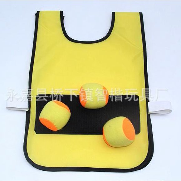 Shisuyan 2 Set Kids Sticky Balls and Vest Sticky Dodgeball Vest with Throwing Balls Parent-Child Interactive Toys for Indoor and Outdoor Playing