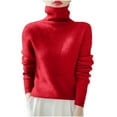 thumbnail image 5 of Women's Knitted Sweater Base Shirt Long Sleeve Turtleneck Top for Casual Daily Wear Business Office and Loungewear Fashion Essential Gift for Women | CSEONE,Gray L, 5 of 9