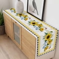 thumbnail image 4 of Sunflower Table Runner - 120 Inch Long, Kitchen Dining Table Runner Dresser Scarves, Yellow Flowers Black White Plaid Farmhouse Botanical Farmhouse Decor for Coffee Tables Wedding Party Banquet, 4 of 8