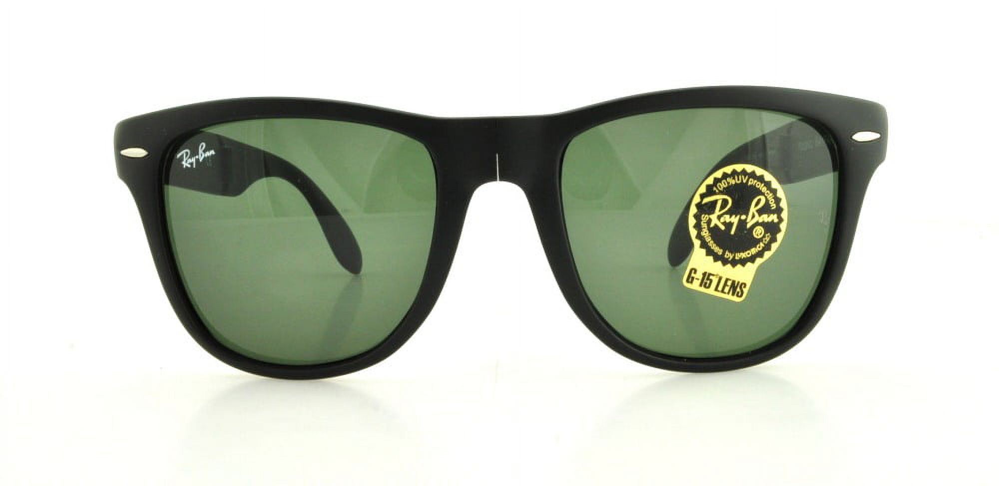 Ray Ban RB 4105 601-S Folding Wayfarer - Black Matte/Green by Ray Ban for Men - 50-22-140 mm Sunglasses - image 3 of 7