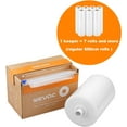 thumbnail image 3 of - Rollo de sellado al aspiradora de alimentos de 8 x 150 pi con cortador, bolsas de sellado al aspiradora ideal para ahorrar alimentos, sin BPA, grado comercial, ideal para almacenamiento,, 3 of 5