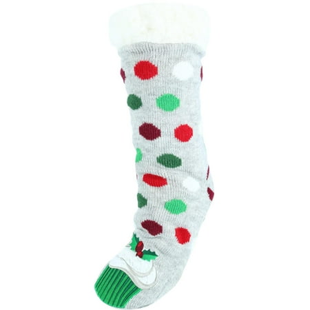 

CTM Christmas Knit Sherpa Lined Slipper Socks (Women)