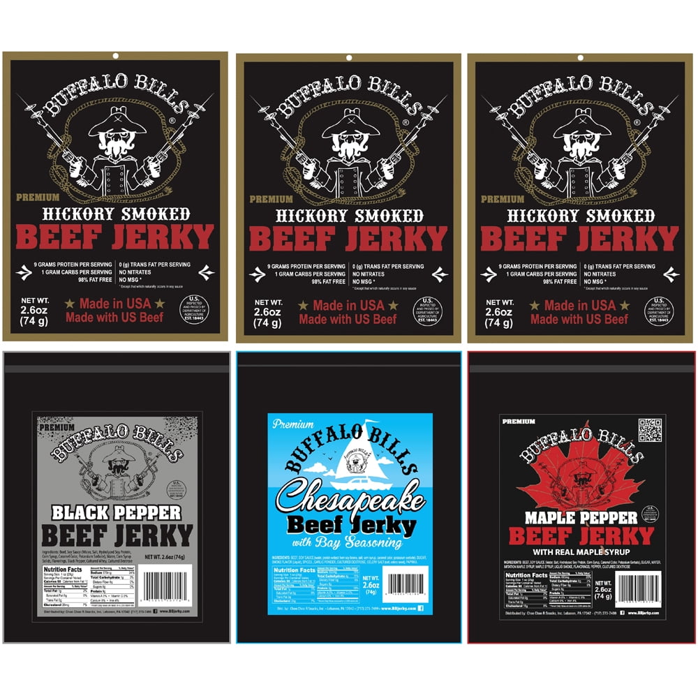 Buffalo Bills 8-Piece Beef Jerky Fan 6-Pack Gift Cooler (Jerky, Cap & Tumber)