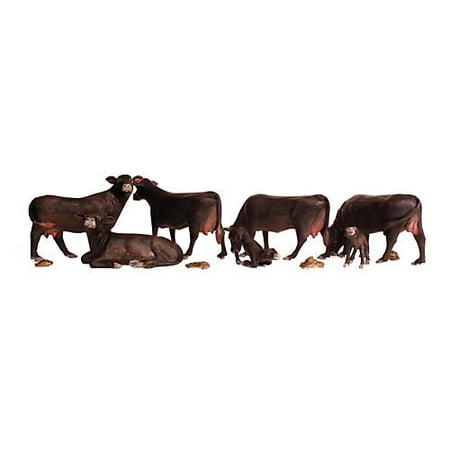 A1955 HO Black Angus Cows, HO Scale Figures By Woodland Scenics