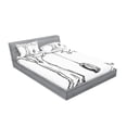 thumbnail image 2 of Ambesonne Black White Fitted Sheet & Pillow Sham Set, Happy Place Words, Queen, Black White, 2 of 2