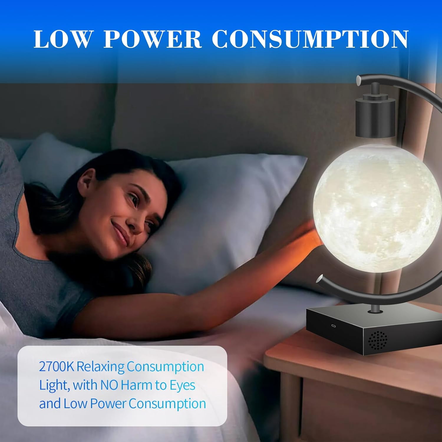 Floating Moon Night Light - 3D Magnetic Levitating Lamp Room Decor