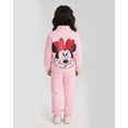 thumbnail image 5 of Disney Minnie Mouse Toddler Girls’ Outfit Set - Two Piece Quarter-Zip Sweatshirt with Glitter Puff Ink & Jogger Pants (Light Pink, 3T), 5 of 5