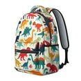 thumbnail image 2 of Cute Dinosaur Pattern Backpack for School,Cute School Bag,Schoolbag with Adjustable Shoulder Straps & Padded Back,15.3"x11"x7.1"., 2 of 6