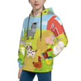 thumbnail image 2 of Kll Unisex Kids Boys Girls Hooded Pocket Pullover Hoodies-Farm Animals 3, 2 of 9