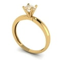 thumbnail image 2 of Solitaire Engagement Ring for Women - 0.5ct Natural Morganite in 14K Yellow Gold Promise Ring, 2 of 6