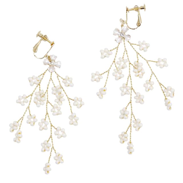 s mujeres flor de material cristal con colgante decración Clip el oído joyería de Hugo Pendientes de plata de ley para mujer