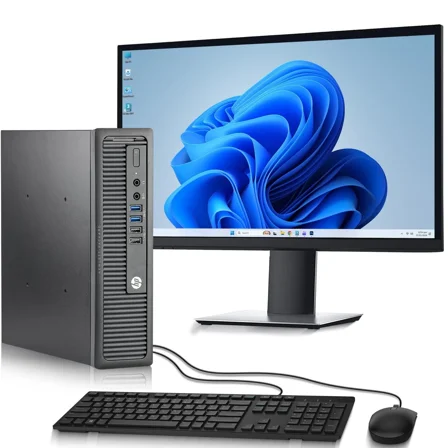 Restored HP G1 USFF Desktop Computer Mini PC | Intel Core i5-4th Gen Processor | 8GB RAM | 128GB SSD | WiFi | 22" LED Monitor | Keyboard & Mouse | Windows 11 Pro (Refurbished)
