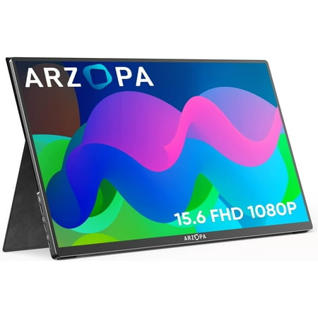 Arzopa Portable Monitor 15.6'' FHD 1080P Portable Laptop Monitor IPS Computer External Screen USB C HDMI Display - A1 GAMUT