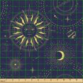 thumbnail image 2 of Ambesonne Astral Fabric by the Yard, Moon Sun Universe Print Goth, 3 Yards, Yellow Dark Indigo, 2 of 5
