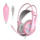 thumbnail image 1 of Methold Somic Auriculares con cable Cancelación de ruido portátil 8 modos Adorable Surround Stereo LED Video Girls Gaming Headset Juegos de teclado y mouse para computadora, 1 of 5