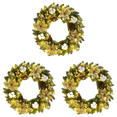 thumbnail image 1 of Adornos colgantes navideños de 40CM, coronas decorativas para puerta de PVC con luz (dorado), 3 uds., 1 of 2