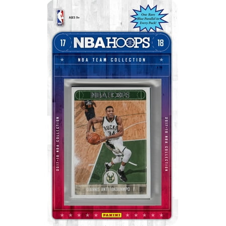 Factory Team Ball Milwaukee Bucks 2017 2018 Hoops Basketball Factory Sealed 9 Card Team Set with Giannis Anetokounmpo and Rookie cards of DJ Wilson and Sterling Brown plus ()
