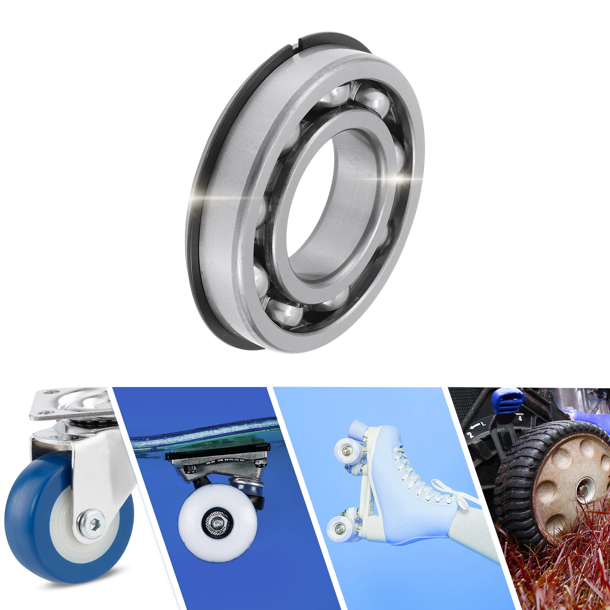 Unique Bargains 6208NR Deep Groove Ball Bearings 40x80x18mm P0 Open Type Lubricated Bearings 1 Pc Car Scooter Skateboard Wheel Universal Silver Tone