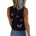 thumbnail image 2 of Eashery Womens Tank Top Beach Women Summer Stretch Slim Round Neck Ribbed Tank Basic Solid Top Purple XXL, 2 of 5