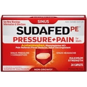 SUDAFED PE Pressure + Pain Maximum Strength Caplets for Adults 24 ea (Pack of 6)