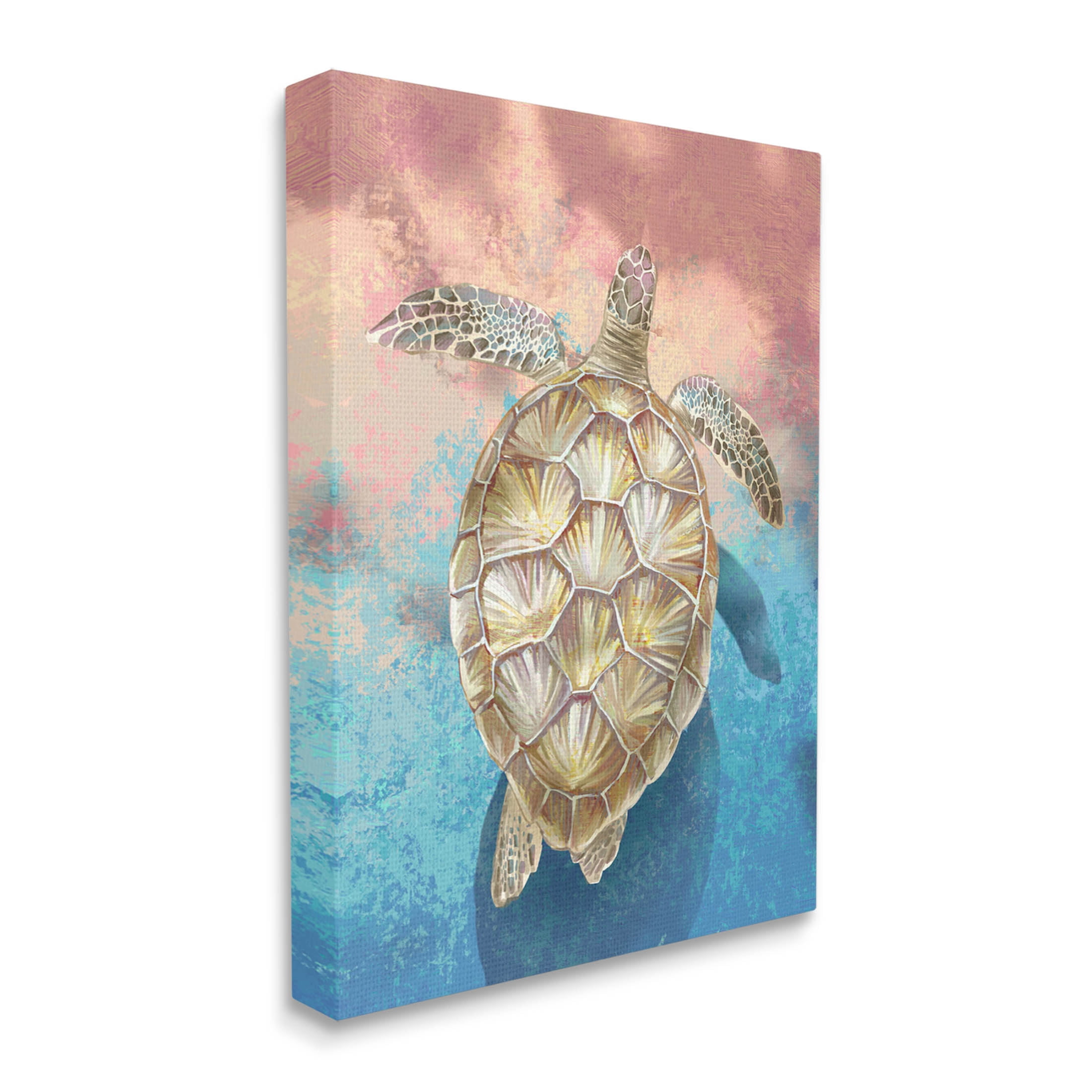 Stupell Industries Vivid Sea Turtle Swimming Painting Gallery Wrapped Canvas Print Wall Art, Design by Ziwei Li