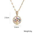 thumbnail image 5 of 18K Gold Plated Tree of Life Pendant Necklace for Women Men | Gold Cubic Zirconia Inlay Life Tree Pendant Necklace | Figaro Chain Necklace, 5 of 6