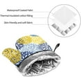 thumbnail image 6 of Blue Yellow and Navy Chrysanthemum Flowers Oven Mitts and Pot Holders 4 Pcs Set Daisy Floral Oven Glove and Potholder Suitable for Barbecues Baking Cooking Microwave, 6 of 6